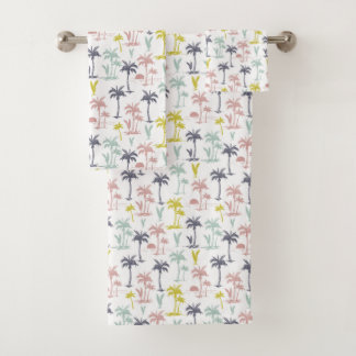 Pastel Palm Tree by the Beach Motif