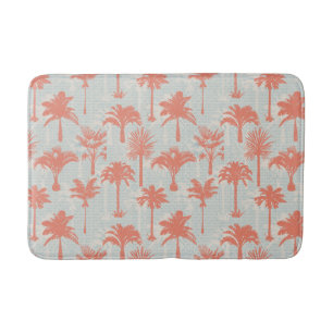 Pastel Palm Tree Pattern Bath Mat