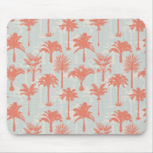 Pastel Palm Tree Pattern Mouse Pad