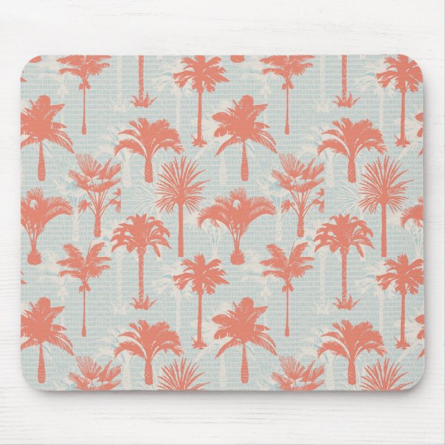 Pastel Palm Tree Pattern Mouse Pad (Front)