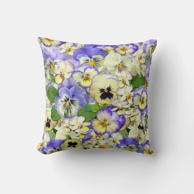 Pastel Pansies Throw Pillow (Front)
