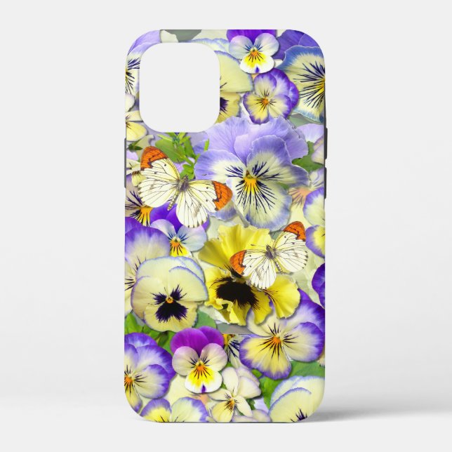Pastel Pansies with butterflies Case-Mate iPhone Case (Back)