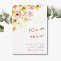Pastel Pansy Peach Yellow Floral Romantic Wedding