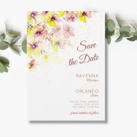 Pastel Pansy Peach Yellow Floral Romantic Wedding