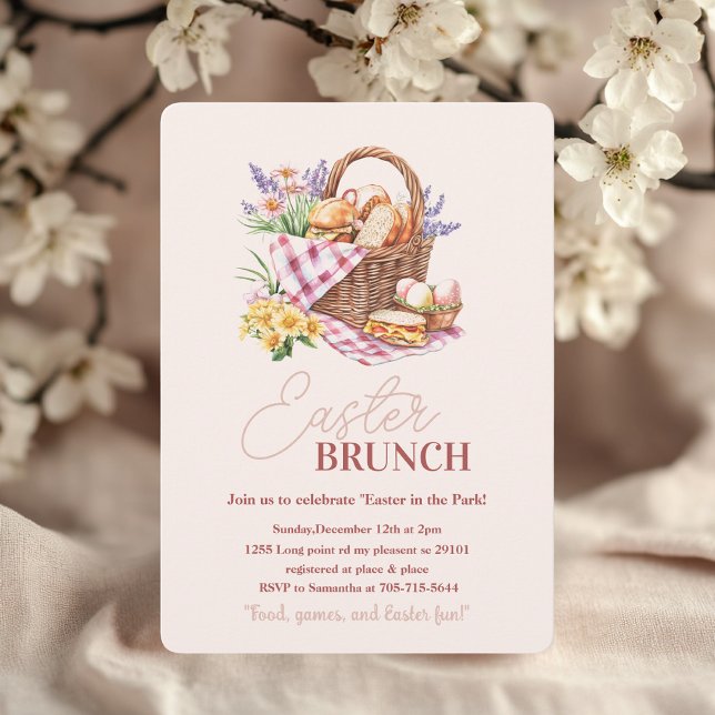 Pastel Pâques Brunch Pique-nique Invitation | Pani (Créateur téléchargé)
