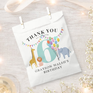 Pastel Party Animals Birthday Party Favour Bag