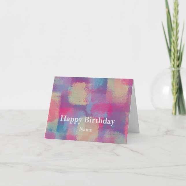 Pastel Patchwork Abstract Design Card (Front)