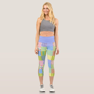 Pastel Patchwork Capri Leggings