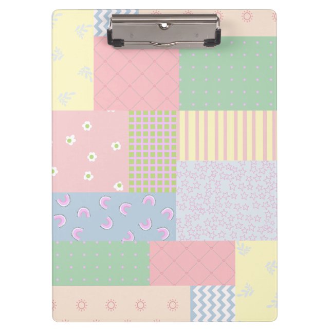 Pastel Patchwork Clipboard (Front)