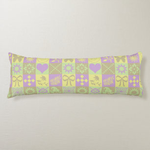 Pastel Patchwork Motif Pattern Body Pillow