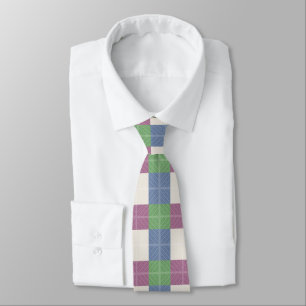 Pastel Patchwork Plaid Pattern  Tie
