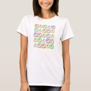 Pastel Patchwork White Bunnies T-Shirt