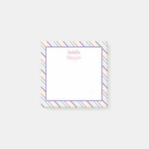 Pastel Pattern And Names Post-it Notes