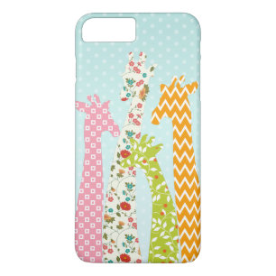 Pastel Pattern Filled 4 Giraffes iPhone 7 Plus Case-Mate iPhone Case