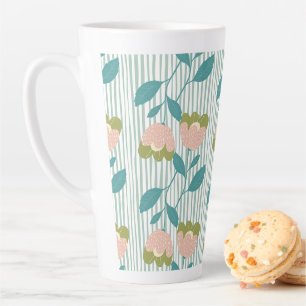 Pastel pattern for her and nature lovers blue latte mug