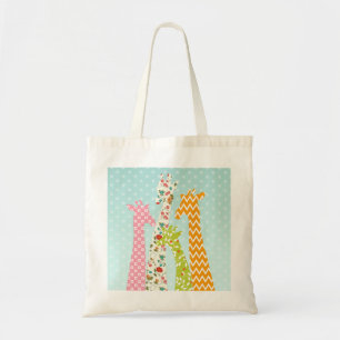 Pastel Pattern Giraffes Tote Bag