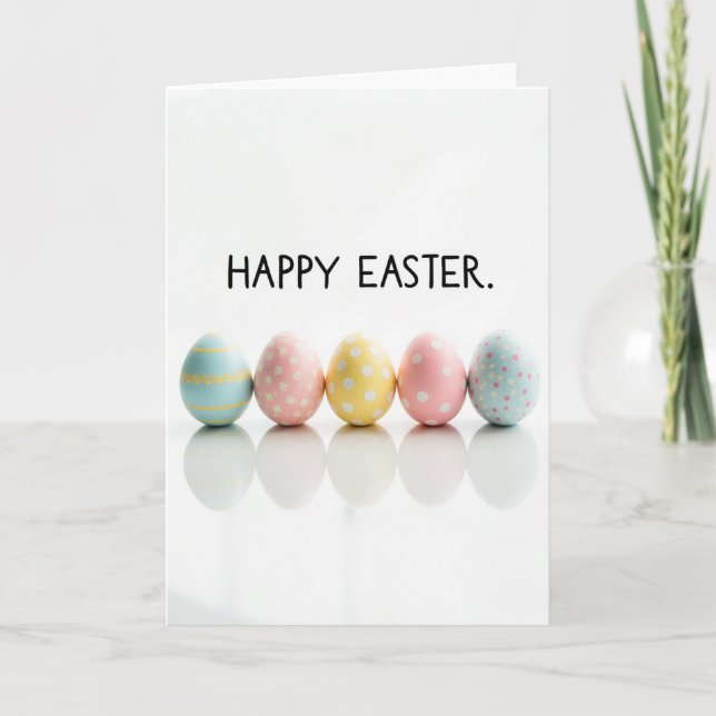 Pastel Pattern Happy Easter Card (Front)