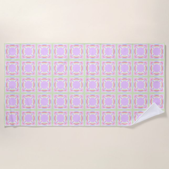 Pastel Pattern Summer Beach Towel (Front)