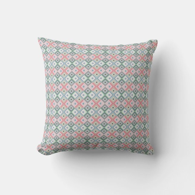 Pastel Pattern Throw Pillow (Front)