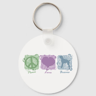 Pastel Peace, Love, and Boxers Keychain