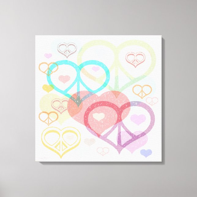 Pastel Peace & Love Canvas Print (Front)