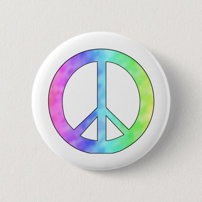 Pastel Peace Sign 2 Inch Round Button (Front)