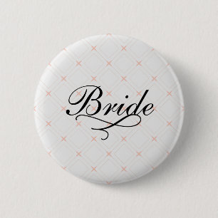 Pastel Peach and Cream Geometric Bride 2 Inch Round Button