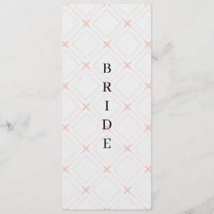 Pastel Peach and Cream Geometric Reserved Chair Menu