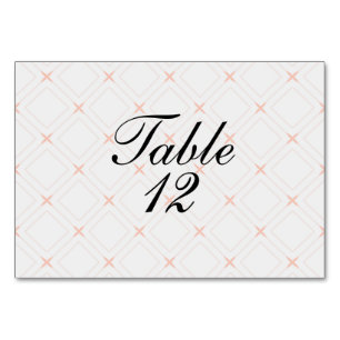 Pastel Peach and Cream Geometric Table Number