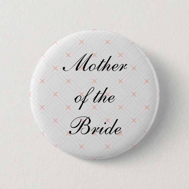 Pastel Peach and Cream Mother of the Bride 2 Inch Round Button (Front)