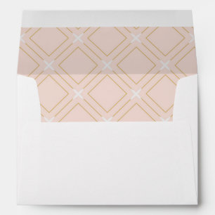 Pastel Peach and Gold Geometric Envelope