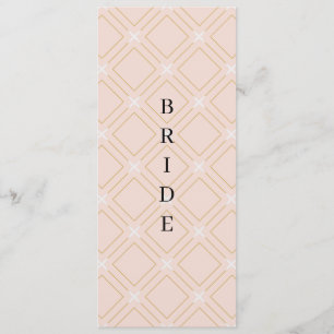 Pastel Peach and Gold Geometric Reserved Chair Menu