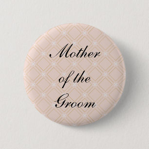 Pastel Peach and Gold Mother of the Groom 2 Inch Round Button