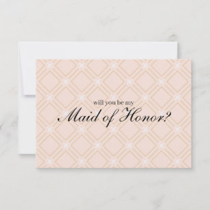 Pastel Peach and Gold Will You Be My Maid of Honou