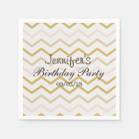 Pastel Peach and Gold Zig Zag