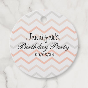 Pastel Peach and Grey Zig Zag Favour Tags