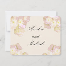 Pastel Peach & Cream Floral Wedding Invitation