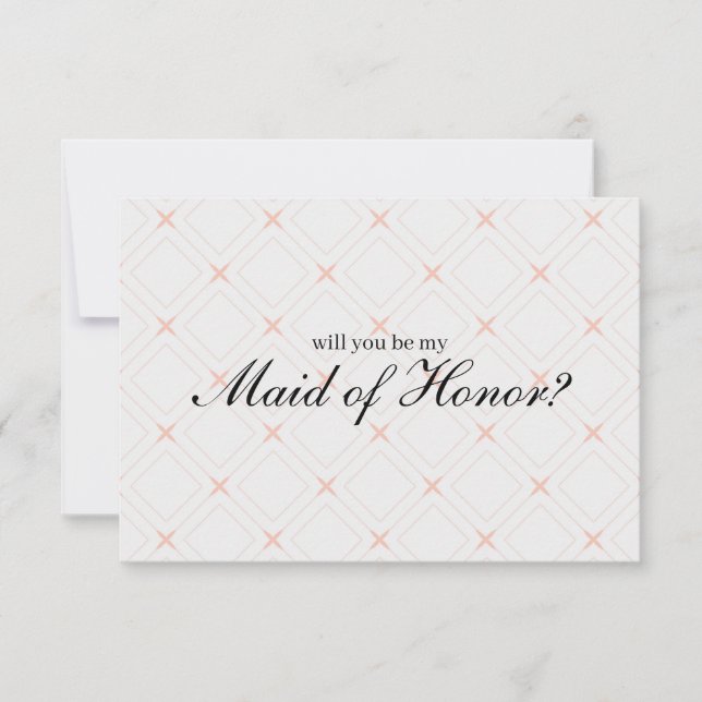 Pastel Peach  Cream Will You Be My Maid of Honour (Front)