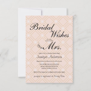 Pastel Peach et Gold Bridal Brunch Invitation