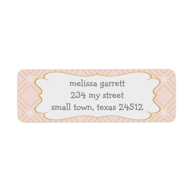 Pastel Peach et Gold Géométrique (Devant)