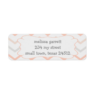 Pastel Peach et Grey Zig Zag
