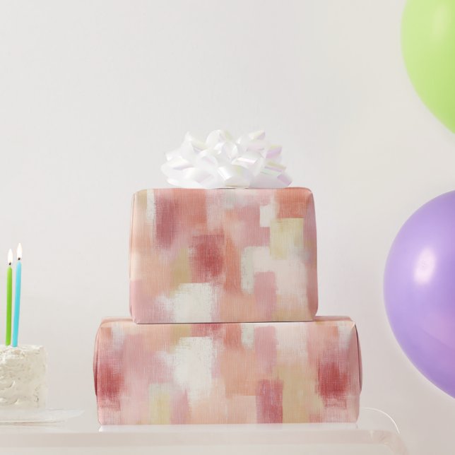 Pastel Peach Pink Soft Blend Abstract Pattern Wrapping Paper (Party Gifts)
