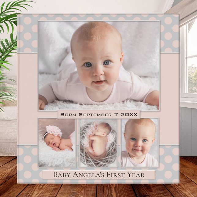 Pastel Peach Polka Dots Dream Baby Photo Binder (Creator Uploaded)