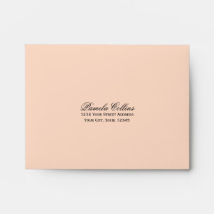 Pastel Peach Pre-Addressed RSVP Envelope