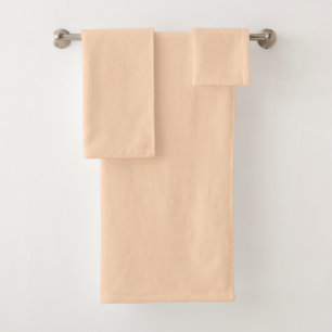 Pastel Peach Solid Colour Classic Elegant Bath Towel Set