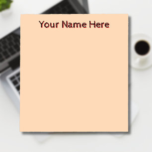 Pastel Peach Unique Personalized Teacher Gifts Notepad
