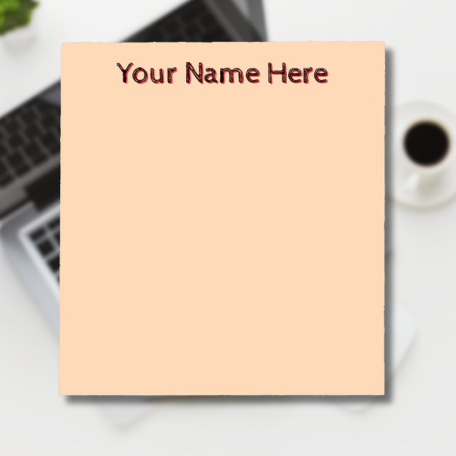 Pastel Peach Unique Personalized Teacher Gifts Notepad (Creator Uploaded)