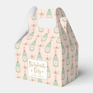 Pastel Peachy Bachelorette Party Sparkle Favor Box