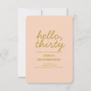 Pastel Peachy Hello Thirty Birthday invitation