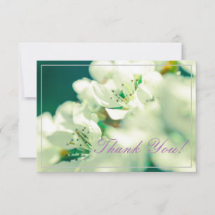 Pastel Pear Tree Blossoms Thank You Flat Card